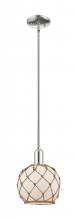 Innovations Lighting 716-1S-PN-G121-8RB - Farmhouse Rope - 1 Light - 8 inch - Polished Nickel - Stem hung - Mini Pendant