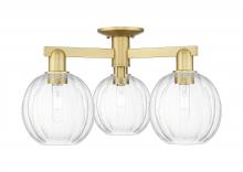 Innovations Lighting 716-3F-SG-G458-7CL - Preston - 3 Light - 6 inch - Satin Gold - Semi-Flush Mount