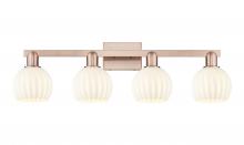 Innovations Lighting 716-4W-AC-G1217-6WV - White Venetian - 4 Light - 33 inch - Antique Copper - Bath Vanity Light