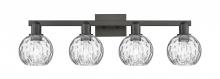 Innovations Lighting 716-4W-BK-G1215-6 - Athens Water Glass - 4 Light - 33 inch - Matte Black - Bath Vanity Light