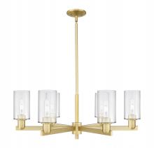 Innovations Lighting 716-6CR-SG-G802 - Clymer - 6 Light - 34 inch - Satin Gold - Stem hung - Chandelier
