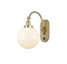 Innovations Lighting 918-1W-SG-G201-8 - Beacon - 1 Light - 8 inch - Satin Gold - Adjustable Swing Arm