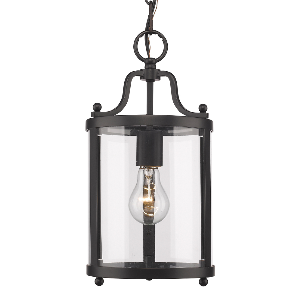 Payton Mini Pendant in Matte Black with Clear Glass