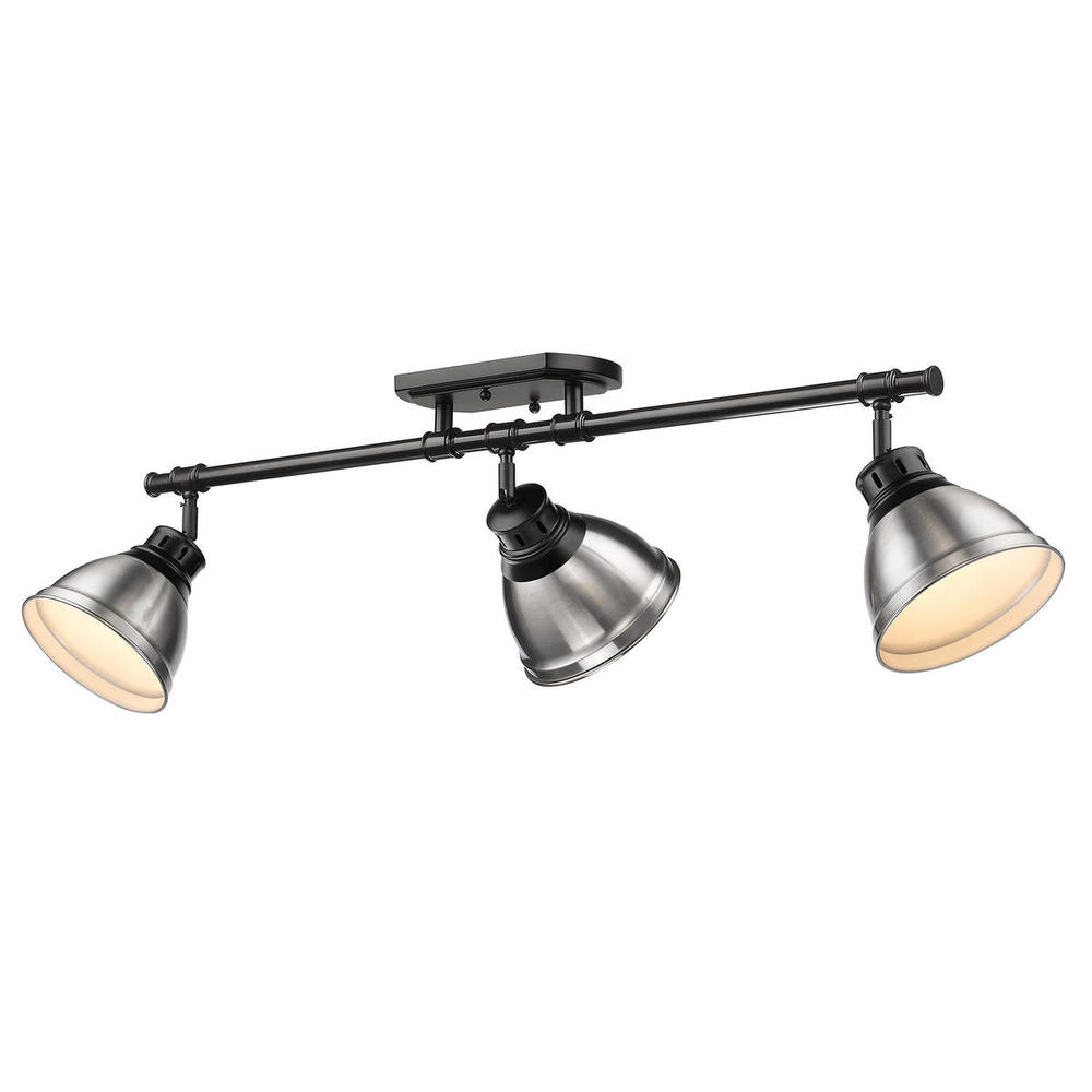 Shepard 3-Light Flush Mount in Modern Brass with Russet Clay