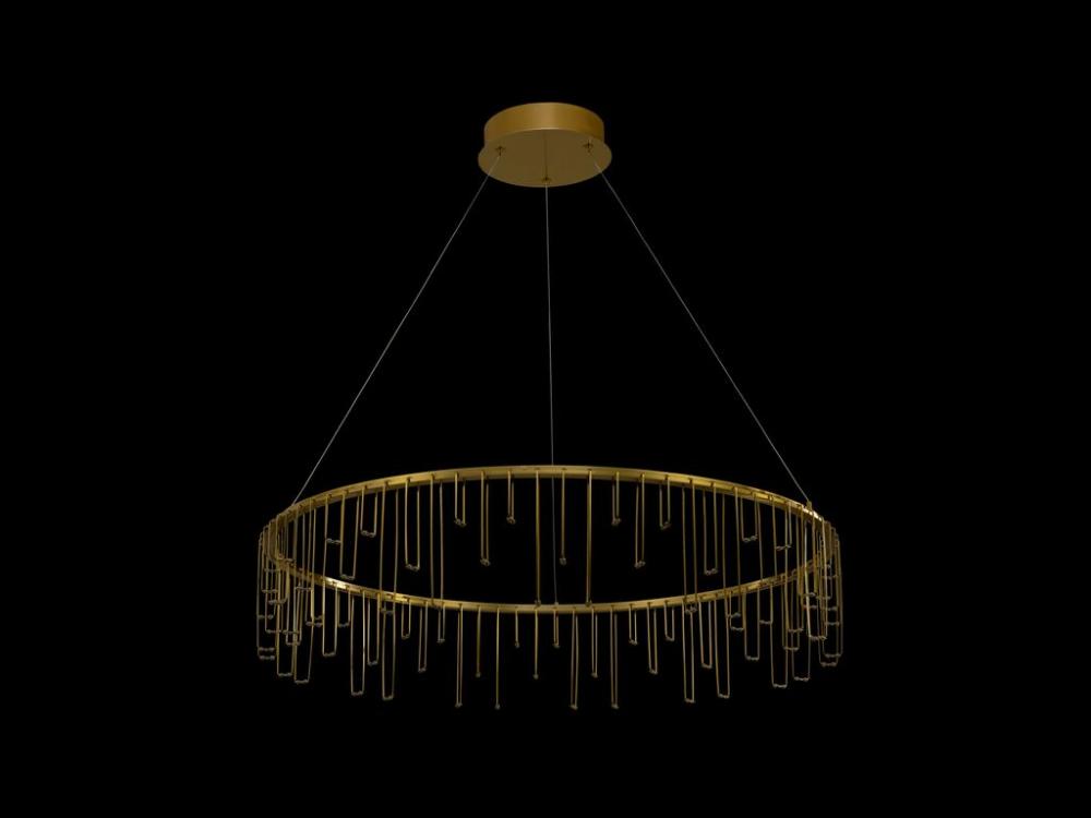 Lucerna 32" LED Chandelier in Stainless Steel Gold