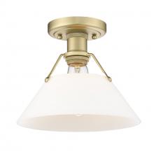 Golden 3306-FM BCB-OP - Orwell 1-Light Flush Mount in Brushed Champagne Bronze with Opal Glass