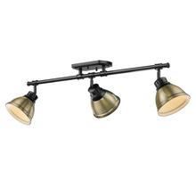 Golden 3602-3SF BLK-AB - Shepard 3-Light Bath Vanity in Modern Brass with Modern Brass