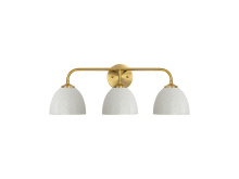 Golden 6950-BA3 MBS-WHT - Shepard 3-Light Bath Vanity in Modern Brass with Matte White