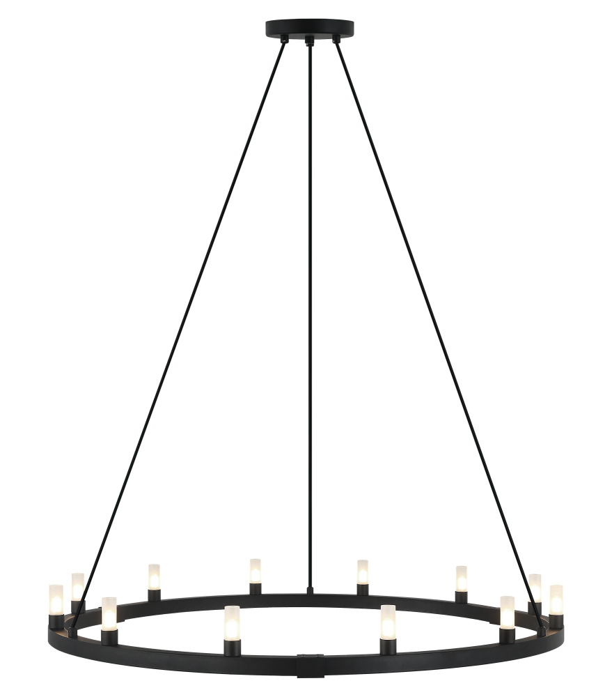 Cascadian Matte Black Chandelier