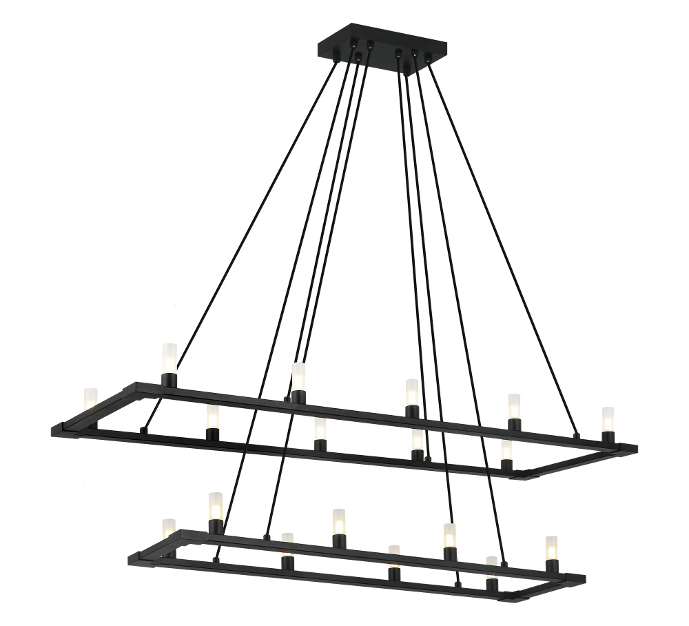 Cascadian Matte Black Chandelier
