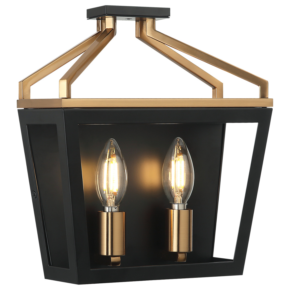 Mavonshire Black + Aged Gold Brass Wall Sconce