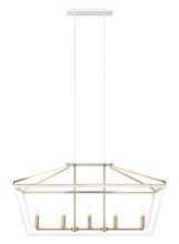 Matteo Lighting C67005WHAG - Mavonshire White + Aged Gold Brass Chandelier