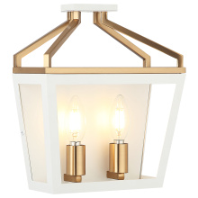 Matteo Lighting W67012WHAG - Mavonshire White + Aged Gold Brass Wall Sconce