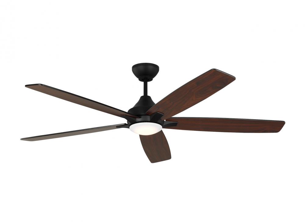 Lowden 60" Dimmable Indoor/Outdoor Integrated LED Black Ceiling Fan with Light Kit