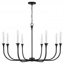 Capital 452381BI - 8-Light Chandelier in Black Iron with Interchangeable White or Black Iron Candle Sleeves