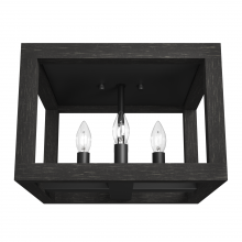 Hunter 19088 - Hunter Squire Manor Matte Black and Dark Ash 4 Light Flush Mount Ceiling Light Fixture