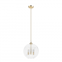 Hunter 19557 - Hunter High Oaks Alturas Gold with Seeded Glass 3 Light Pendant Ceiling Light Fixture