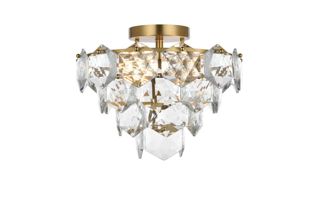 Flush Mount D16"H12"L6 Satin Gold