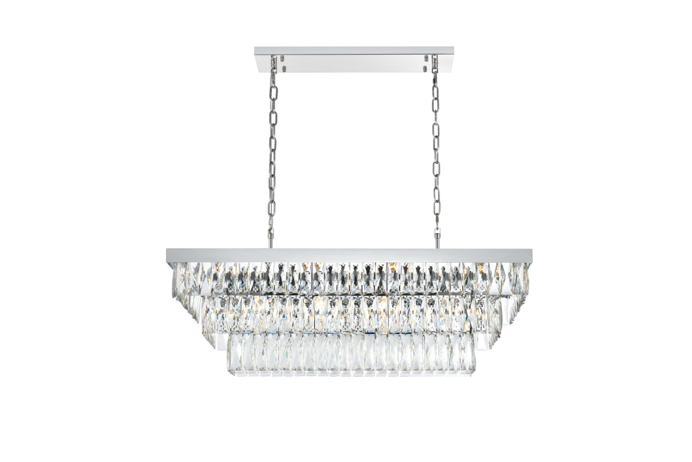 Josephine 36 inch Rectangular Chandelier in Chrome