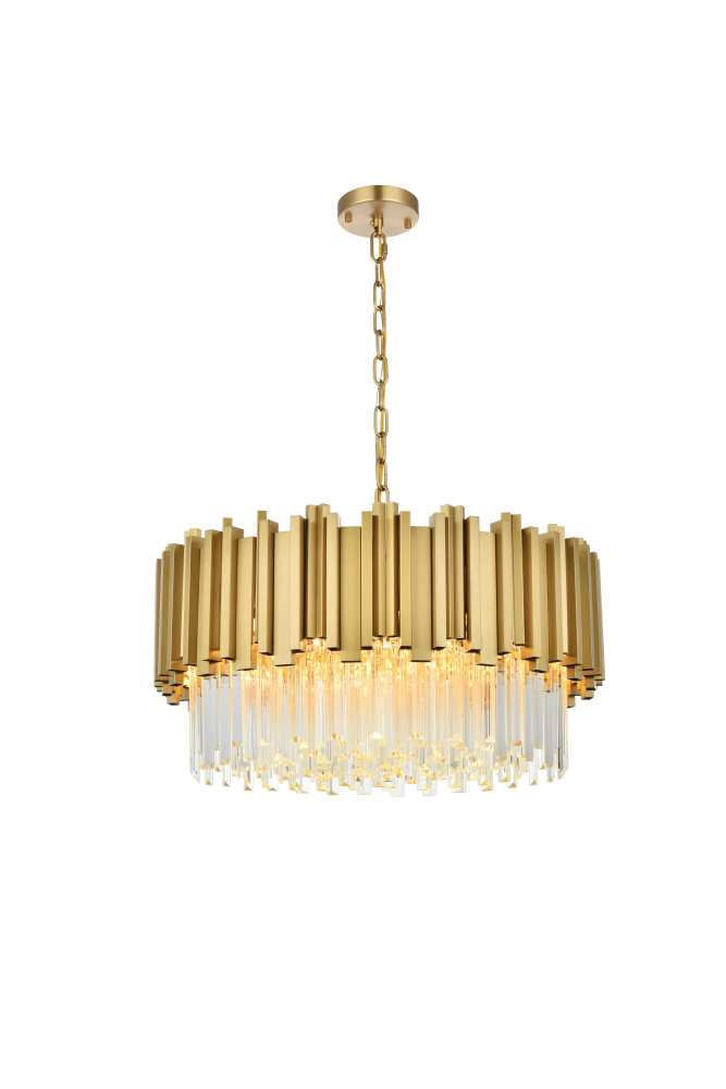 Willow 24 inch Chandelier in Satin Gold
