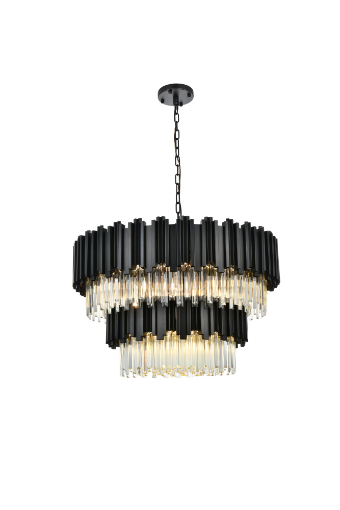 Willow 32 inch Chandelier in Black