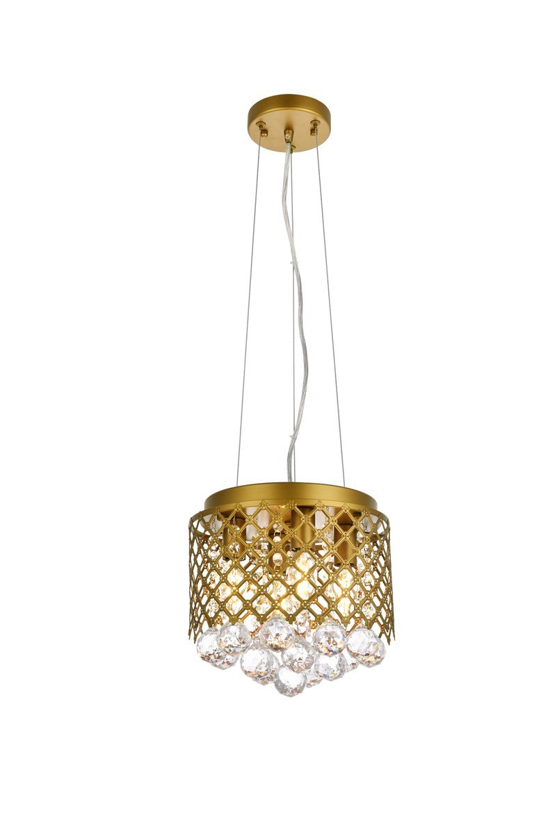 Tully 4 lights pendant in brass