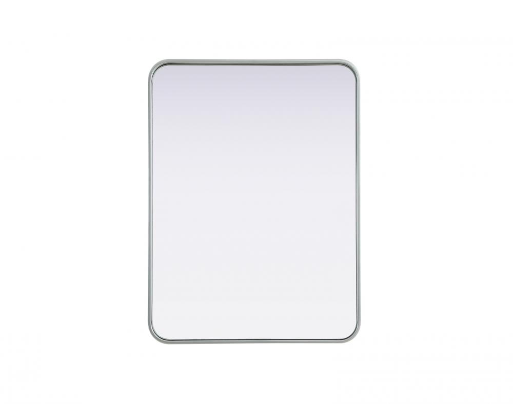 R Corner Mirror 24"x32"x2" Silver