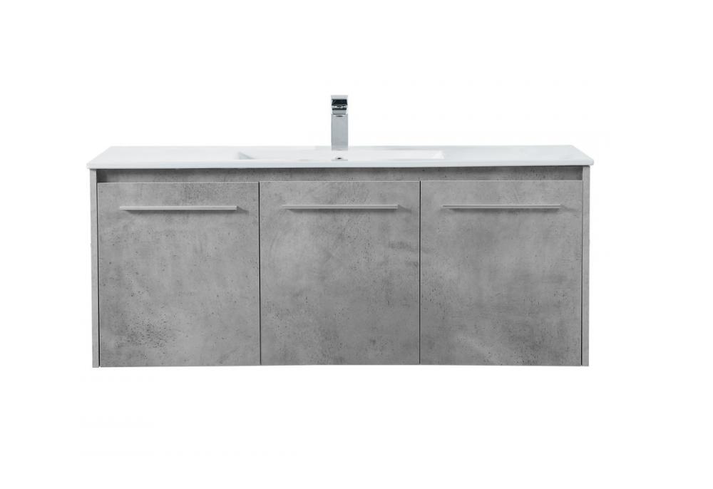 48 inch  Single Bathroom Floating Vanity in Walnut Brown