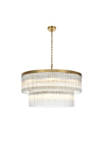 Elegant 1070D32SG - Harlow 32 inch Chandelier in Satin Gold