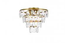 Elegant 1101F12BR - Ella 12 inch flush mount in brass