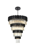 Elegant 3400GR40BK - Willow 40 inch Chandelier in Black