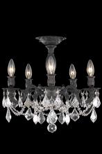 Elegant 9205F18DB/RC - Rosalia 5 Light Dark Bronze Flush Mount Clear Royal Cut Crystal