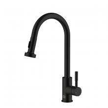 Elegant FAK-309MBK - Sem Single Handle Pull Down Sprayer Kitchen Faucet in Matte Black