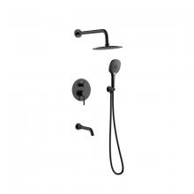 Elegant FAS-9002MBK - George Complete Shower and Tub Faucet with Rough-in Valve in Matte Black