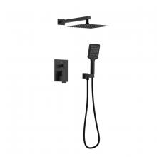 Elegant FAS-9003MBK - Petar Complete Shower Faucet System with Rough-in Valve in Matte Black