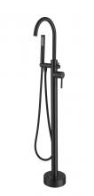 Elegant FAT-8001MBK - Steven Floor Mounted Roman Tub Faucet with Handshower in Matte Black