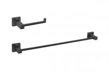 Elegant HWB-12S2MBK - Isla 2-Piece Bathroom Hardware Set in Matte Black
