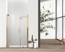 Elegant SD404-4872BGD - Semi-frameless hinged shower door 48 x 72 Brushed Gold
