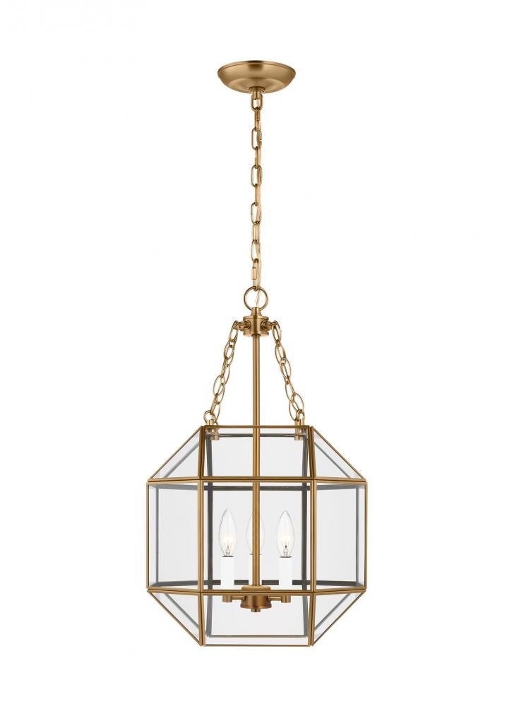 Morrison modern 3-light LED indoor dimmable small ceiling pendant hanging chandelier light in satin