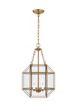 Visual Comfort & Co. Studio Collection 5179403EN-848 - Morrison modern 3-light LED indoor dimmable small ceiling pendant hanging chandelier light in satin