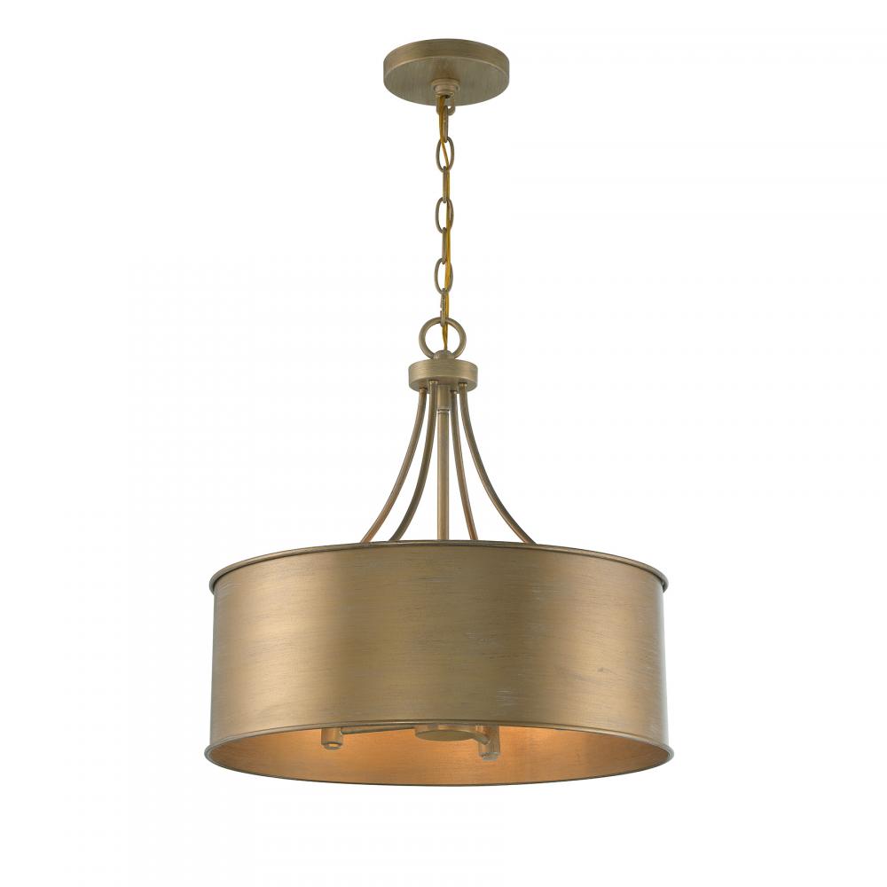 4-Light Pendant in Brushed Gold